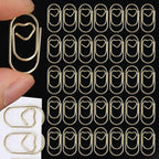 50/100Pcs 20mm Mini Metal Paper Clip Gold Heart Shape Clip Bookmark Binder Invoice PaperClips Office Supplies Student stationery