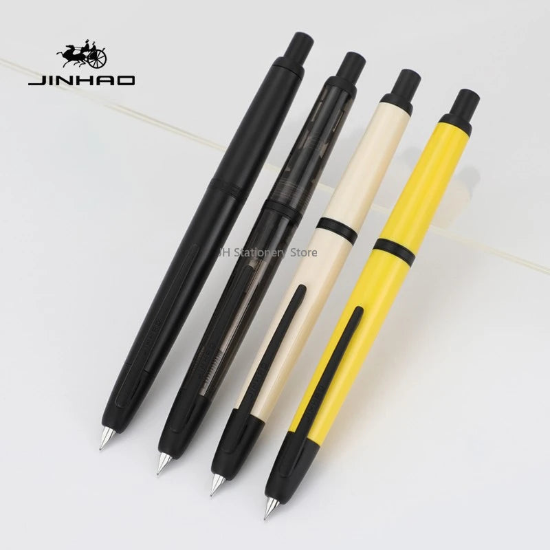 JINHAO 20 Press Fountain Pen Retractable EF/F Nib Plastic With Clip School Supplies PK 10 A1 Stationery Writing Ink Converter