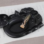 Carving Ink Stone Lotus Shaped Natural Calligraphy Rock Grinding Inkstone Plate Chinese Painting Calligraphie Strong Ink Inkslab