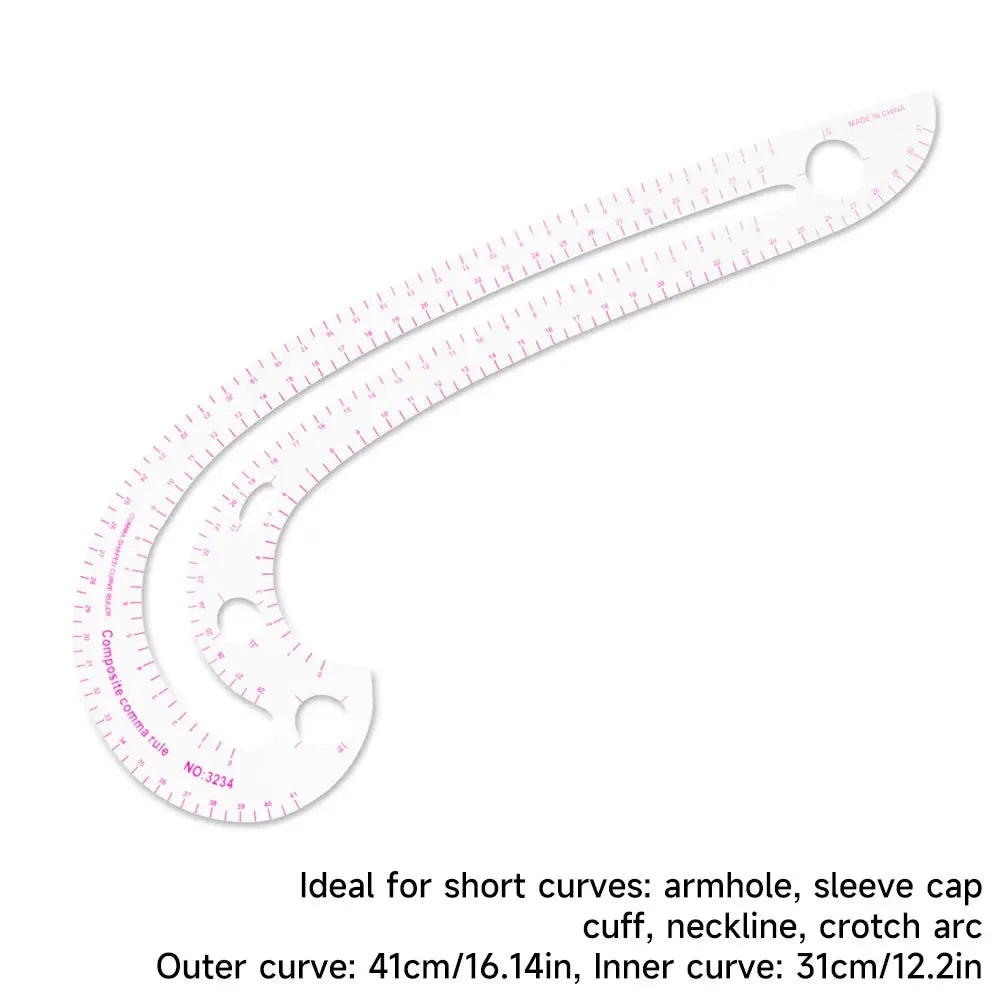 Clear Metric Flexible French Curve Ruler Practical Tailoring Template For Dressmaking Pattern Drafting DIY Sewing Projects