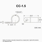 100pcs White R Shape Cable Clips Screw Fixing Nylon PA66 Plastic Desk Office Electric Wire Holder Fastener Management