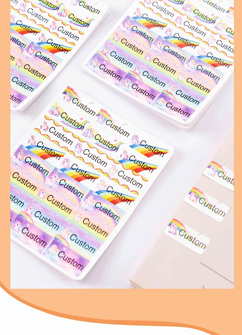 Custom Kawaii Name Tag Sticker Waterproof Stickers Decals Personalized Label for Children School Stationery Bottle