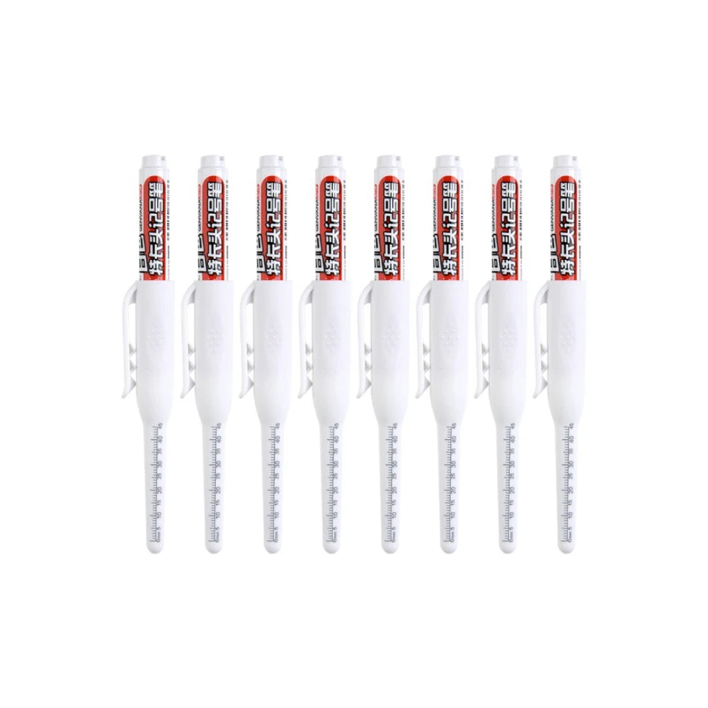 4-40Pcs White/Black/Blue/Red 45mm Deep Hole Marker Pens Long Nib Head Carpenter Pen Waterproof for Measuring Woodworking Office
