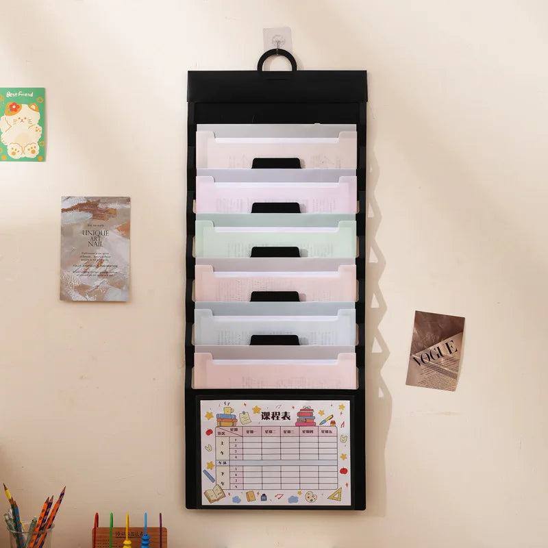 Wall Hanging Expanding File Folder Multi Pockets Document Organizer A4 Paper Storage Bag Portable School Office Paper Sorter