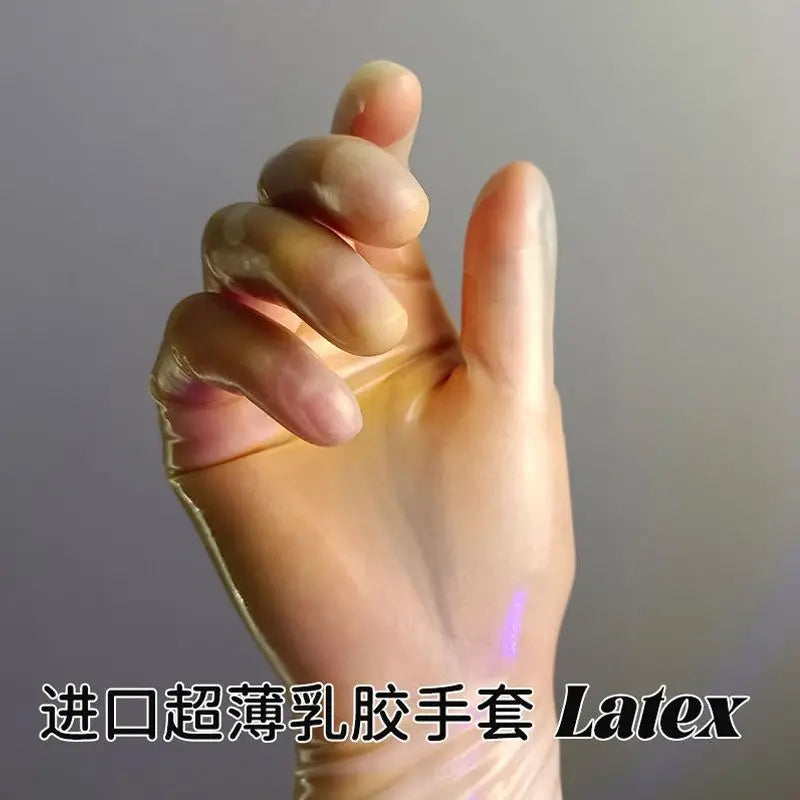 Latex Gloves Ultra-thin Transparent Rubber Finger Gloves Adult Unisex Sexy Lingerie Accessories High Elasticity Tight Fitting