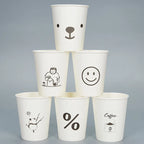 50pcs 250ml Paper Cups Natural Pulp Personalized Disposable Coffee Tea Milk Cup Drinking Accessories Camping Party Supplies종이컵