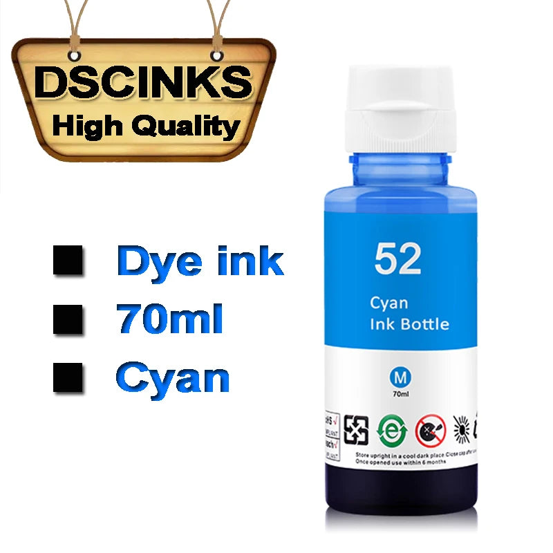 Refill Dye Ink for hp GT51 GT52 GT53 GT5810 GT5820 For HP Smart Tank 450 455 500 510 515 516 519 530 559 570 610 615 651 printer