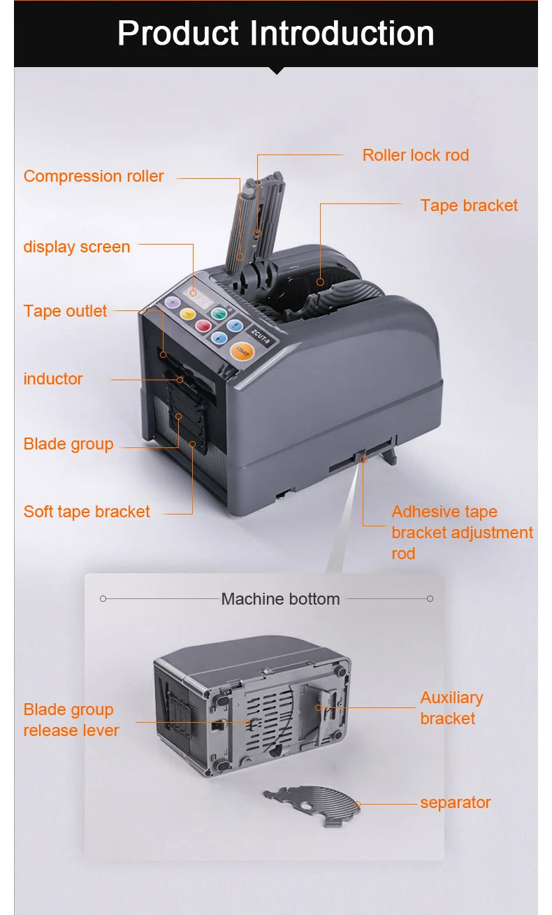 ZCUT-9 Tape Cutting Machine Automatic Paper Cutter Packaging Machine Tape Dispenser for Double Sided Tape Slitting Machine