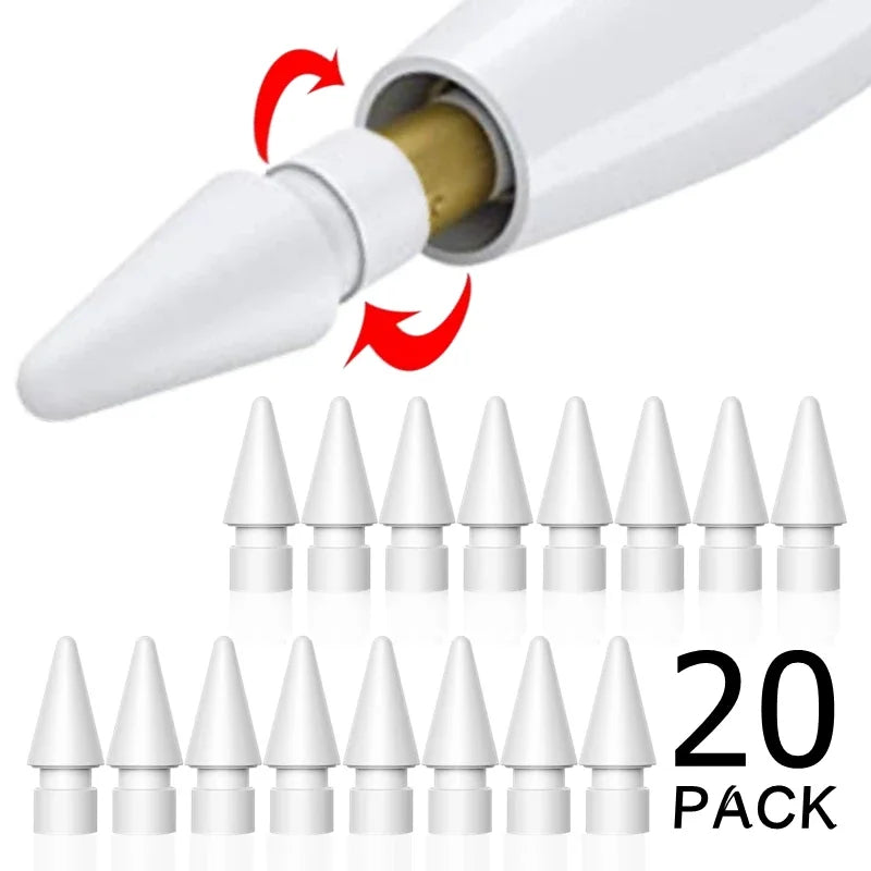 Replacement Pencil Tips for Apple Pencil 1st 2nd Generation iPencil Smooth Spare Nibs for iPad Pro Pencil 1/2 Stylus Fine Nib