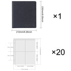 PLRBOK A5 Glitter Leather Photo Cards Album 3 Rings 7.6×9.8mm Kawaii Cute Binder Photocard 20 Sheets 4 Pockets Sleeves 80 Photos