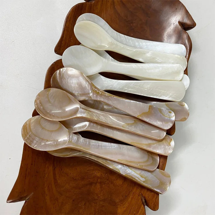 Kitchen Tools 9-13CM Natural Shell Ice Spoon Cream Coffee Caviar Spoon Mother of Pearl Seashells Stirring Spoons Teaspoon Crafts