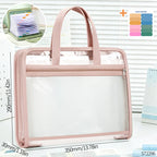 13 Layers A4 Transparent Handheld Accordion File Folder With Label Student Office Paper Organizer