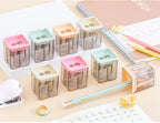 1 Piece Lytwtw's School Supplies Cute Morandi Color Geometry Sharpener For Pencil Office Creative Stationery Item