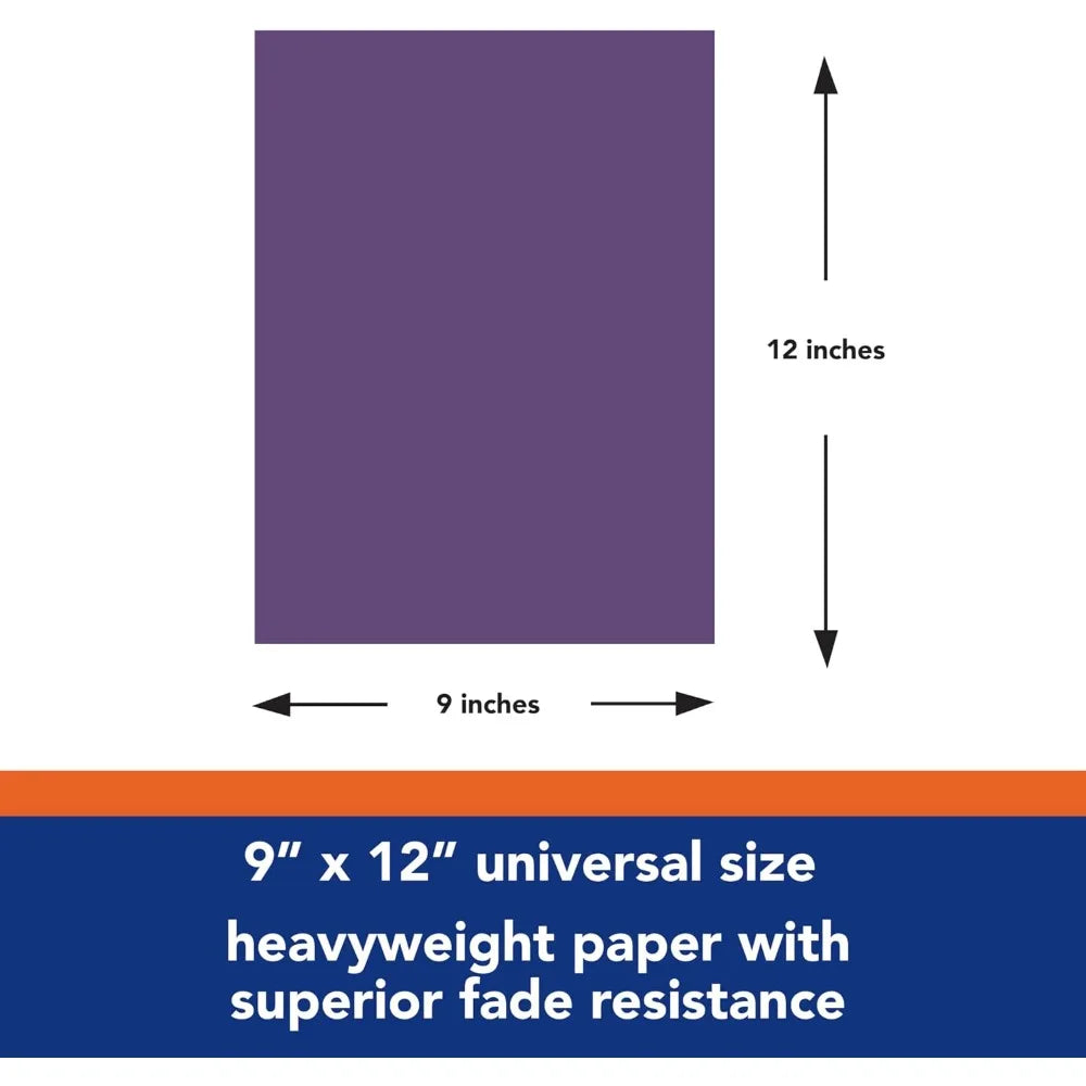 Purple Construction Paper 9x12 Inches Bulk Pack of 50 Sheets 50 Percent Recycled Material for Arts Crafts School Projects