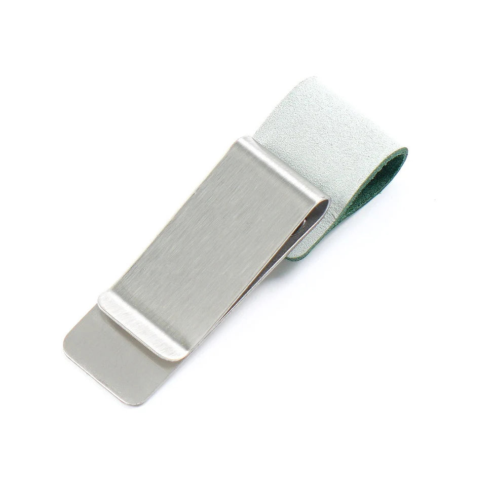 Brass Leather Pen Clip Stainless Steel Cowhide for Traveler's Notebook - Genunine Leather & Metal Notebook Accessory