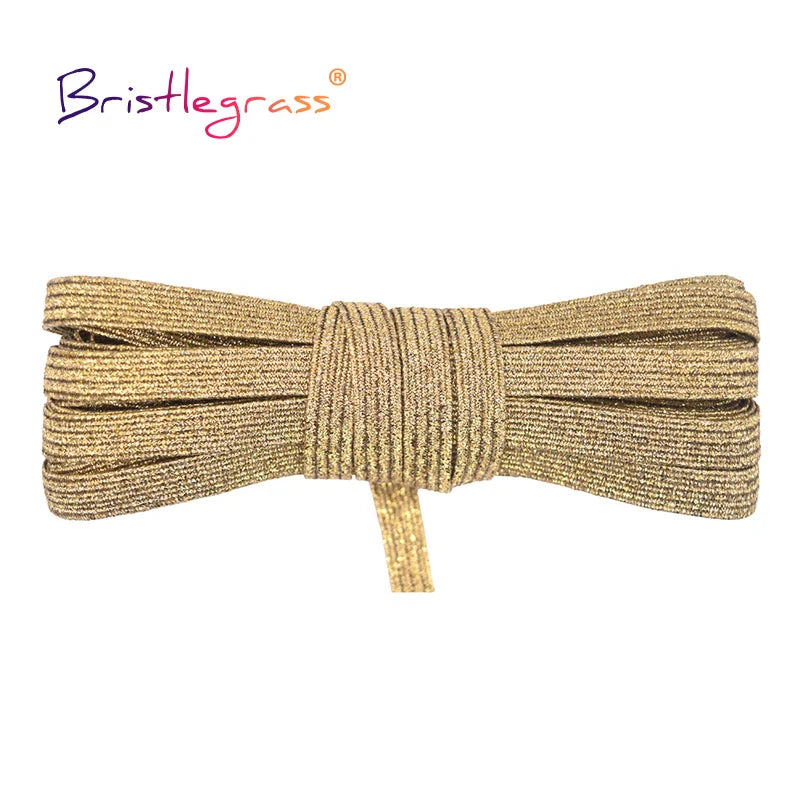 BRISTLEGRASS 2 5 10 Yard Flat Skinny Elastic Cord 1/4" 6mm Latex Rubber Bands Stretch String Notebook Ear Loop Dress Sewing Trim