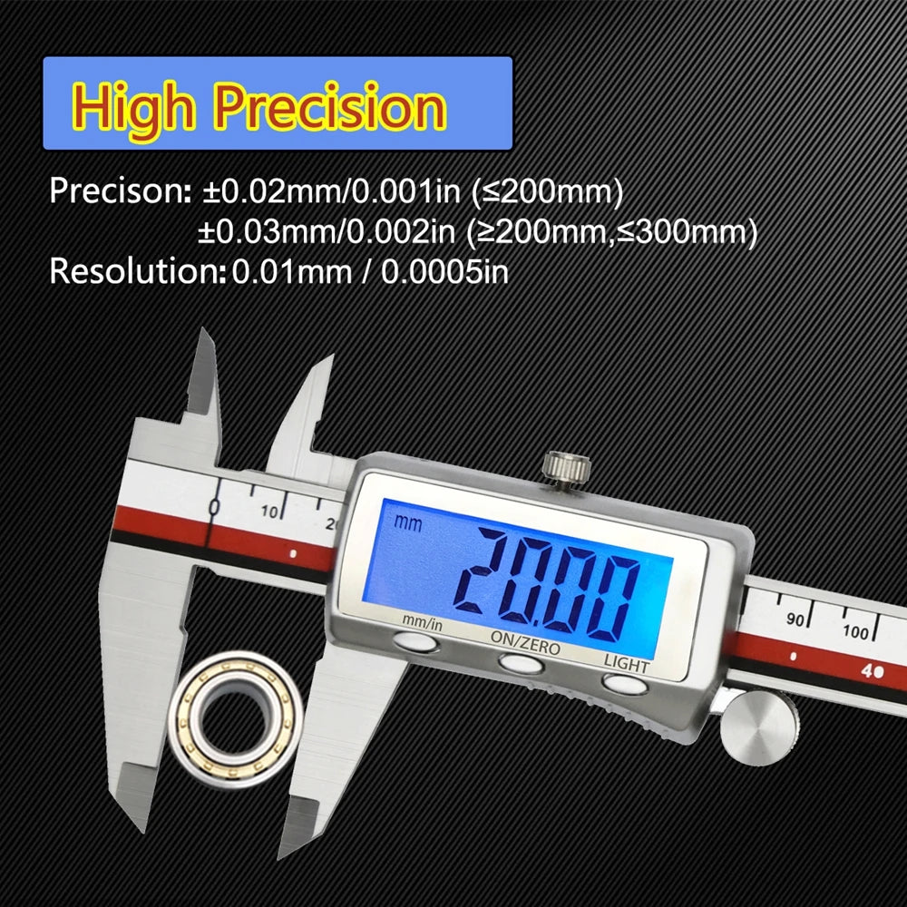 MaxGeek Rechargeable Digital Vernier Caliper with Back Light Function USB-C Charging Measuring Tools 150mm/200mm/300mm