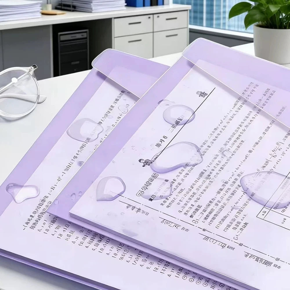 5-50Pcs A4 Transparent Plastic File Folders, Waterproof PP Document Storage Bags - For Student Test Papers & Office Organization