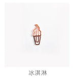 10Pcs Creative Vegetable Carrot Ice Cream Paper Clip Metal Bookmark  DIY Student Read Label Supplies Stationery