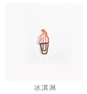 10Pcs Creative Vegetable Carrot Ice Cream Paper Clip Metal Bookmark  DIY Student Read Label Supplies Stationery