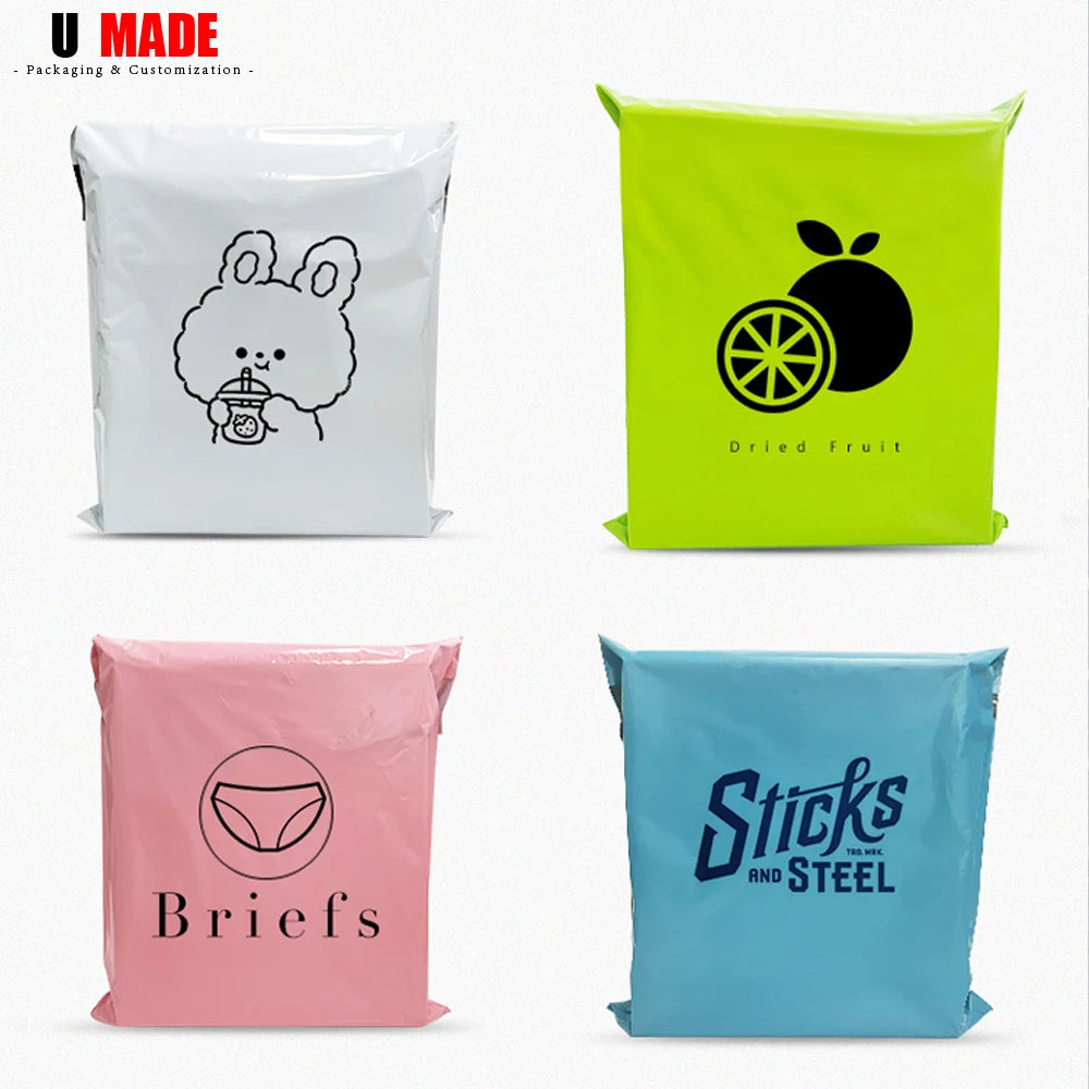 100pcs Custom Poly Mailer with Logo Self Seal Plastic Shipping Bags Personalized Packaging for Business Shipping Envelopes