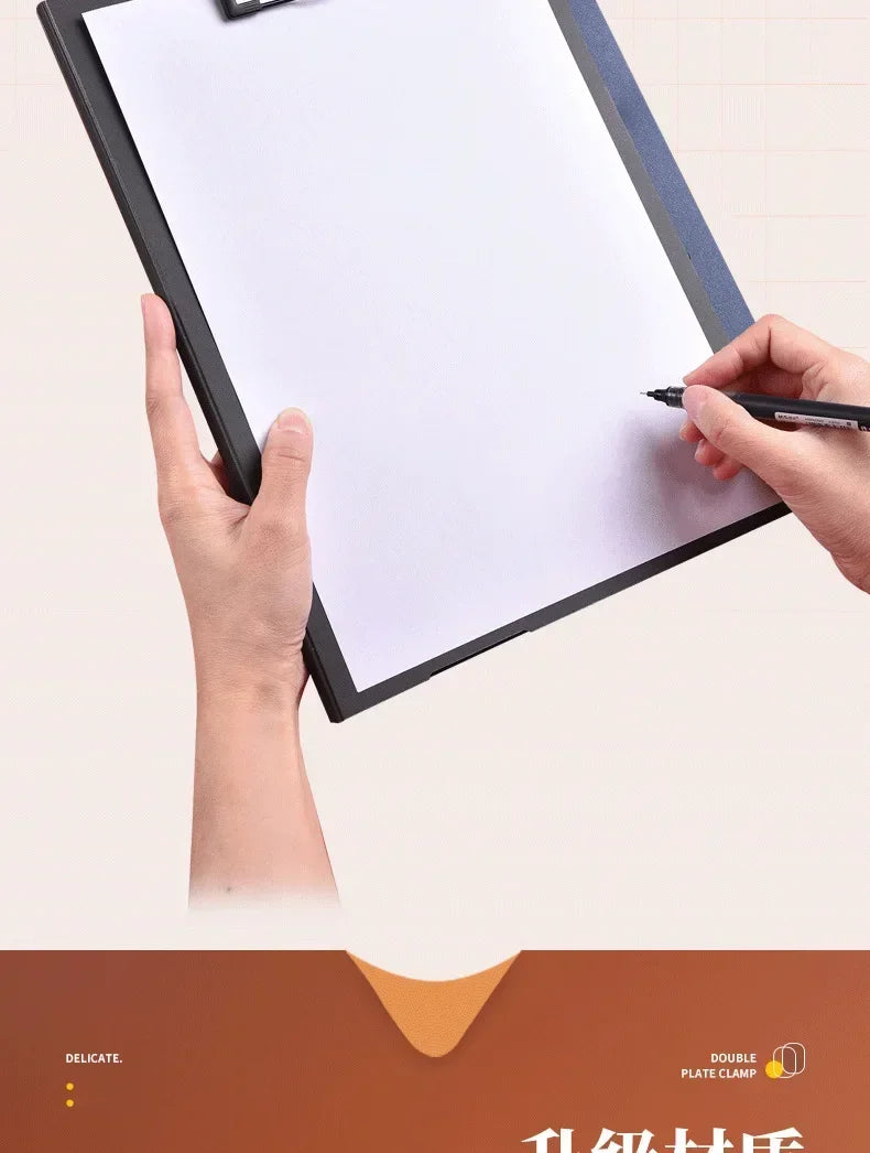 New A4 File Folder Clipboard Writing Pad Memo Clip Board Double Clips Organizer School Office Stationary