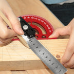 Precision Pocket Ruler or Ruler Positioning Block, Aluminum Alloy Angle Protractor 0-180°Angle Finder Scriber Line Marking Gauge