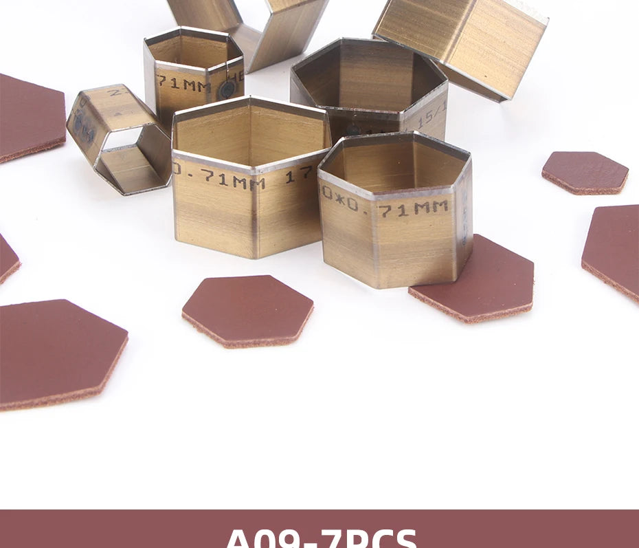 7Pcs Leather Die Cutter Hollow Punching Tool Cutting Mold Punching Die Set for Handmade DIY Leather Craft 20/25/30/35/40/45/50mm