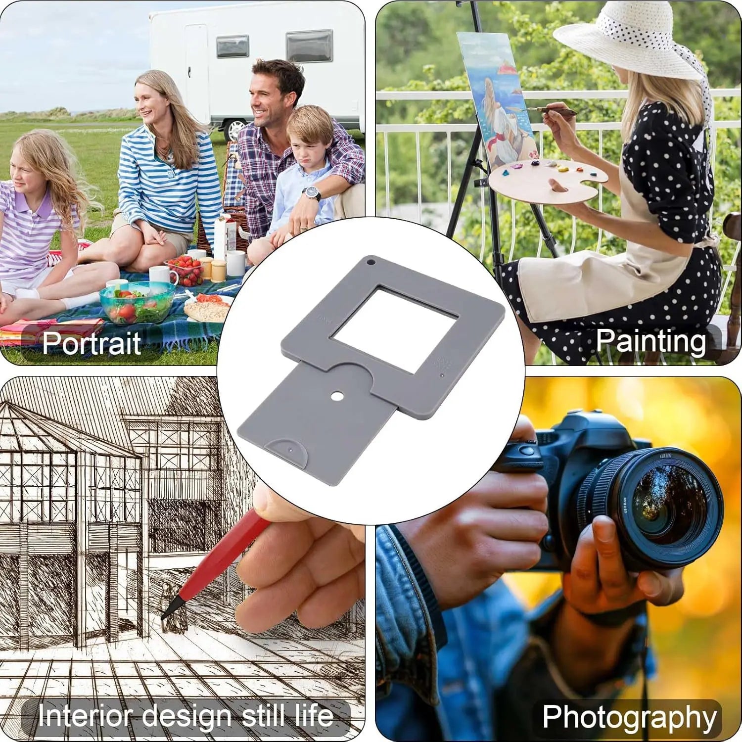 Portable Geometric Drawing Aid Viewfinder Math Drawing Set Vision Capturer Student Drawing Tool Math Teaching Aid