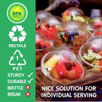 12 oz Clear Plastic Parfait Cups with Insert 3.25oz & Dome Lids No Hole  (20 Sets) Yogurt Fruit Parfait Cups Take Away Breakfast