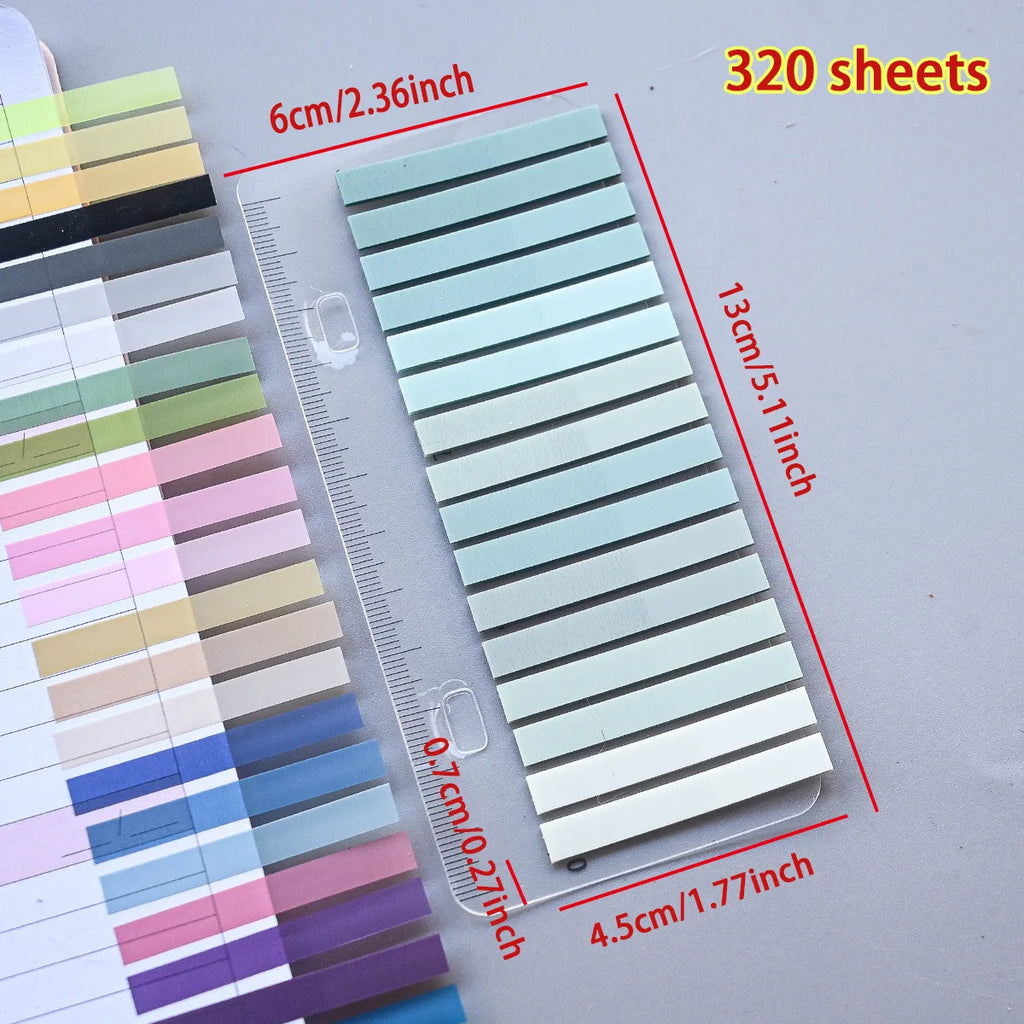 320PCS Clear Sticky Notes Self-Adhesive Colorful Memo Pads for Office School Book Annotation Index Tabs Stationery