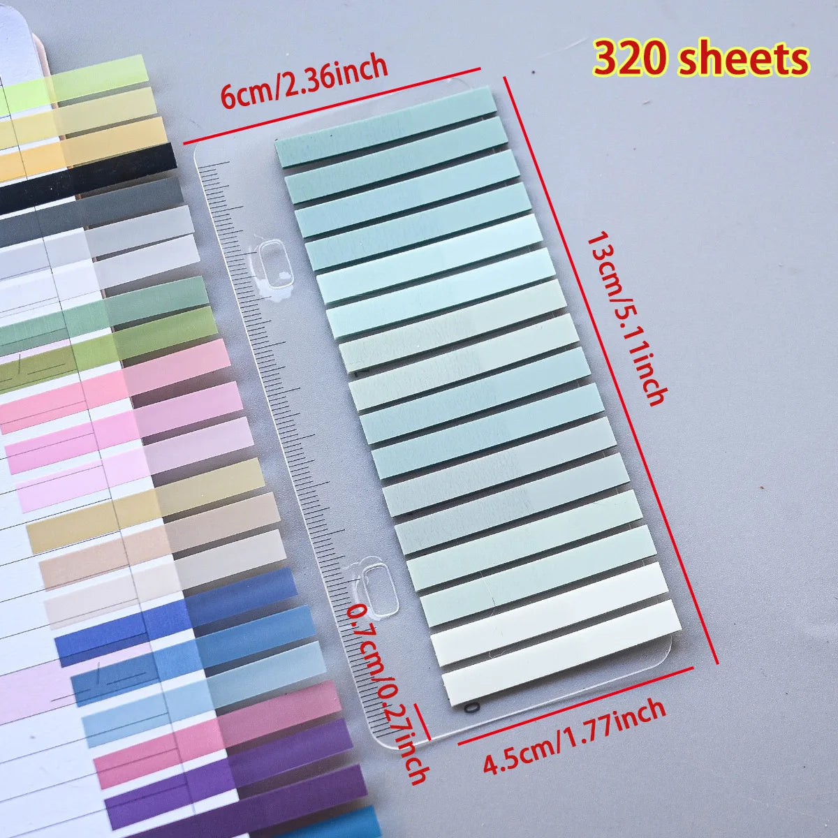 320PCS Clear Sticky Notes Self-Adhesive Colorful Memo Pads for Office School Book Annotation Index Tabs Stationery