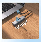 USB C HUB Docking Station Type C to RJ45 1000Mbps Ethernet Adapter USB3.0 HUB Gigabit Network Card 100W Charging Dock Extension