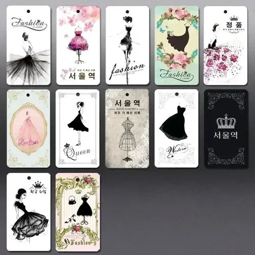 250pcs/lot Clothing Printing Hang Tags Price Tag in Stock Labels for Clothes Personalizar Etiquetas