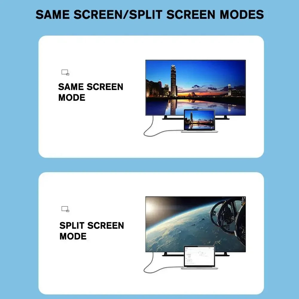Aluminum Shell USB C to 4K@30Hz HDMI-compatible Display Adapter Cable Compatible with Thunderbolt5/4/3 Laptops i/phone16/15