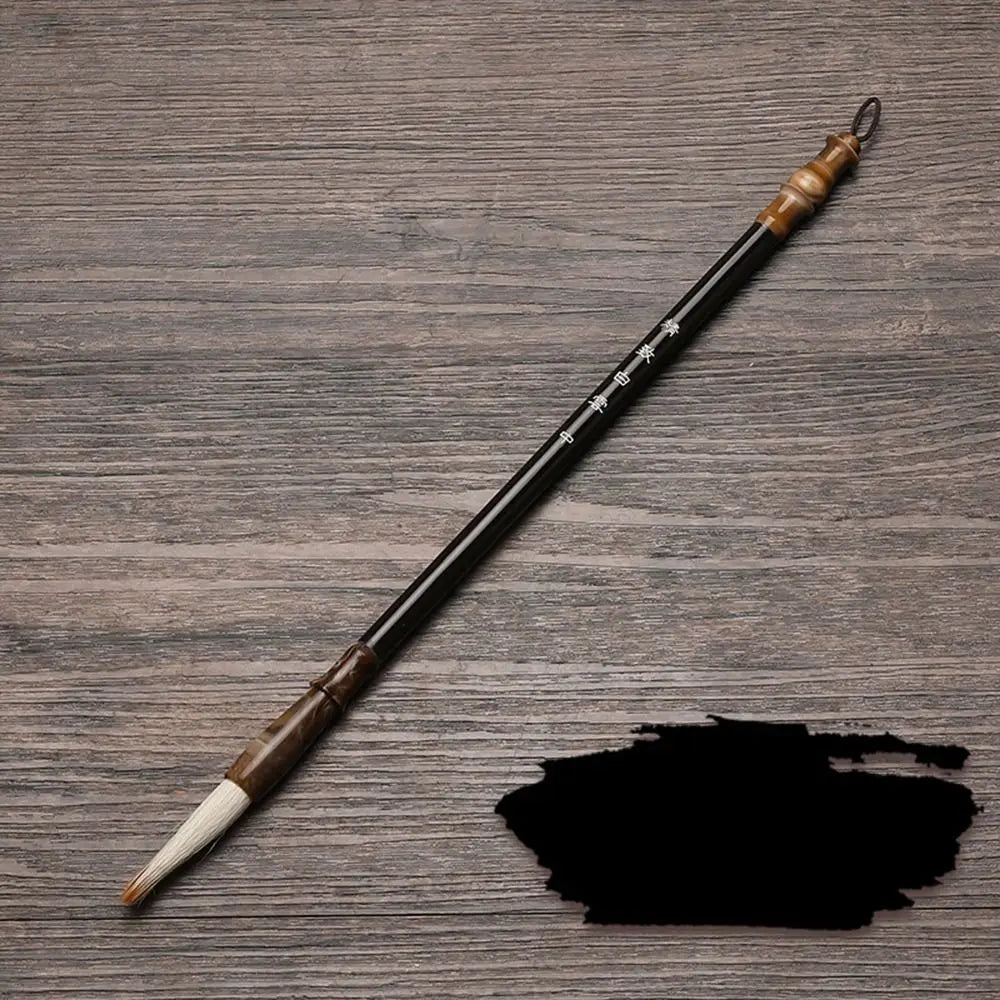 Ancient Oil Watercolor Chinese Calligraphy Brush Wolf Hair Wood Scriptures Writing Brush Oil Painting Art Paint Brush Artist