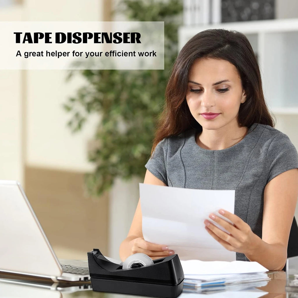 Desktop Tape Dispenser with Non-Skid Base for Office Packaging Suitable for Office Restaurant Flower Shop Cake Shop