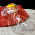 10pcs Creative Mango Shape Disposable Dessert Cake Plastic Cup DIY Cake Cream Mousse Packaging Box With Clear Cover