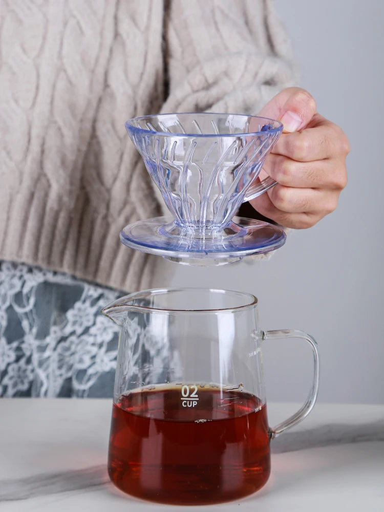 Hot Selling V Shaped 60 Degrees Coffee Maker Set Pour-over Coffee Filter Cup Spiral Hand Filter Cup