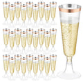 50pcs 5OZ Disposable Wine Cup Party  Plastic Champagne Flutes Cocktail Strawberry Toasting Glass for Wedding Bar Party Camping