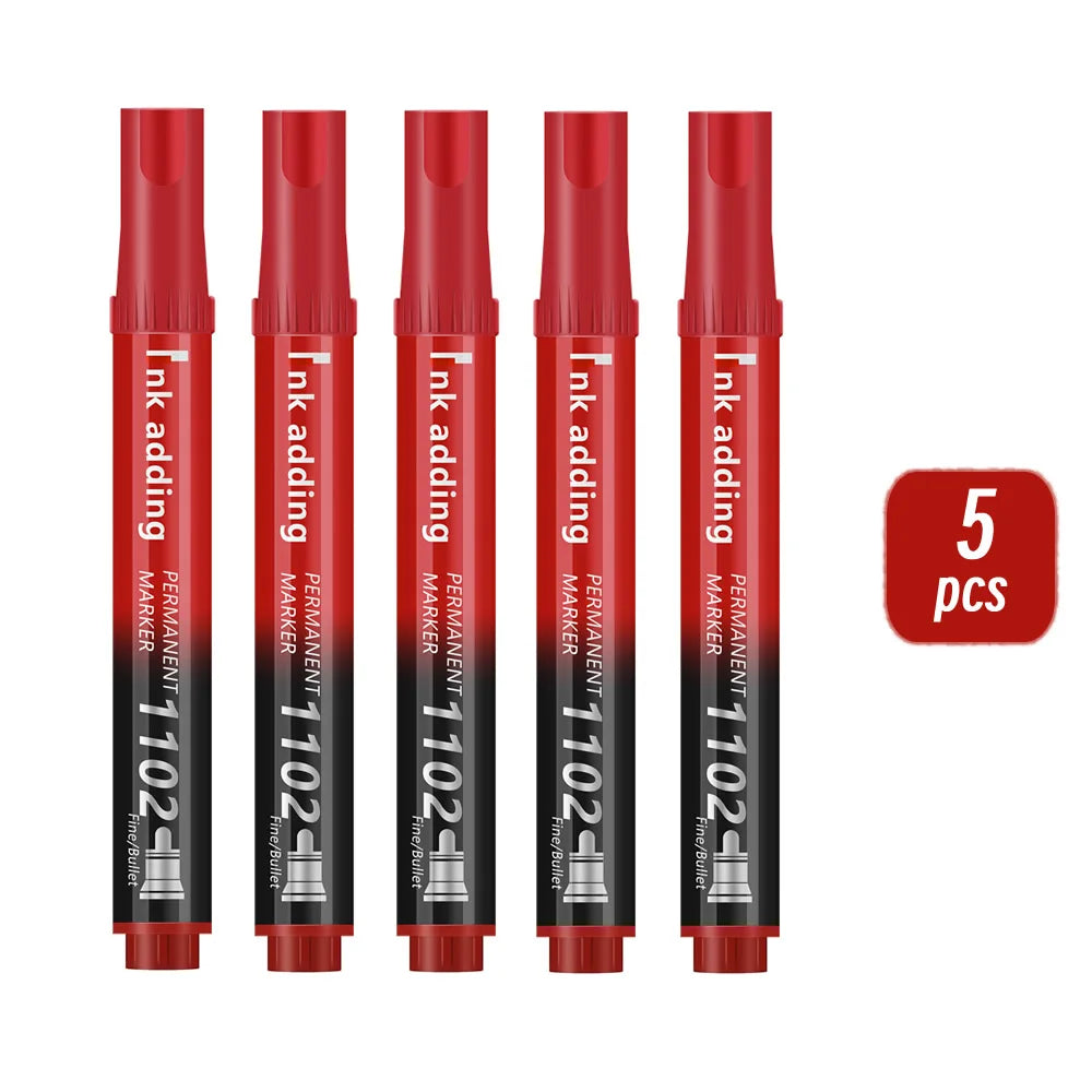 1/10/20pcs 2mm Red Blue Ink Black Permanent Marker Pens, Fine Tip, Waterproof, Quick Drying Drawing Pens Wood Stone Metal Glass