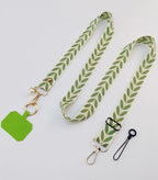 Adjustable Crossbody Long Mobile Phone Lanyard Wide Cloth Neckband Strap Rope Women's Pearl Hanging Ornaments Anti-Lost Lanyard
