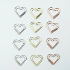 12-Piece Set Heart Paper Clips Colorful Binder for Love Notes Journaling DIY Craft School Supplies Office Organizing Party Favor