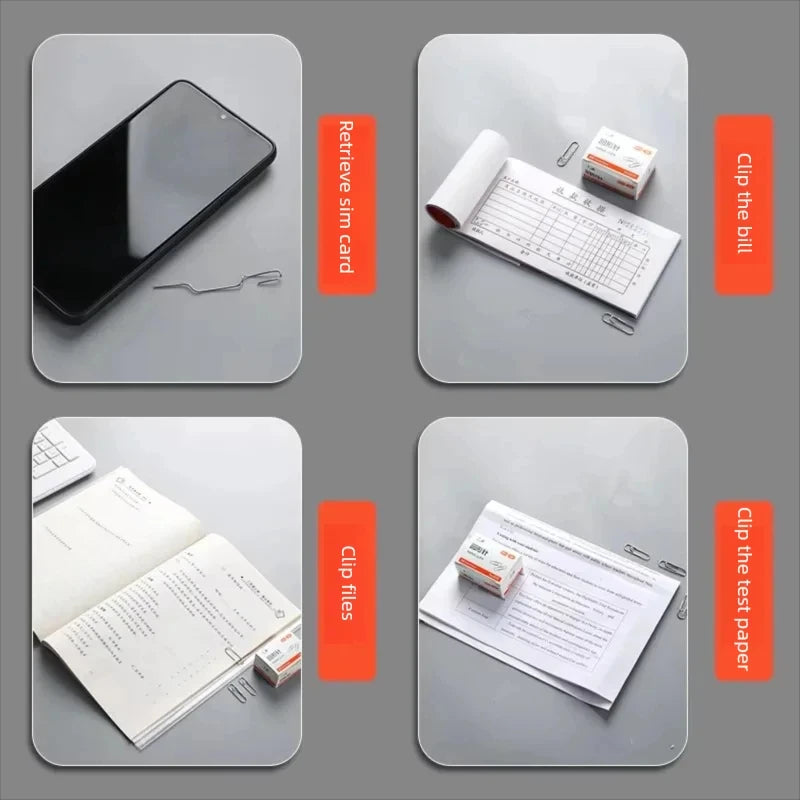 100Pcs Nickel-Plated Paper Clips Rust-Proof Thickened Office Supplies for Organizing And Binding