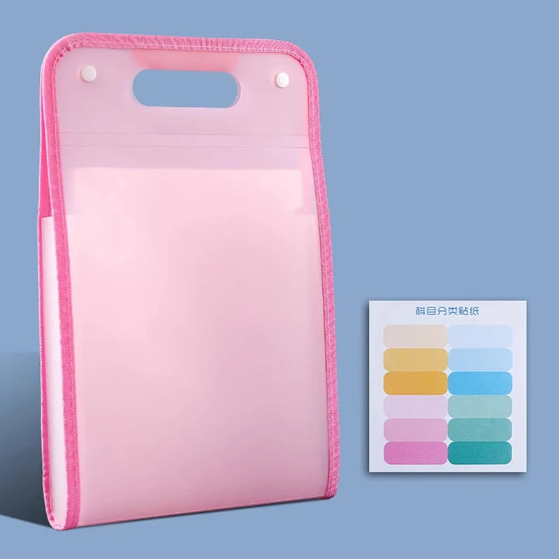 13 Pocket File Folders Portable A4 Letter Size Macaron Color Accordian Document Organizer Classroom Office Home Storage[S13]