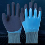Waterproof Latex Gardening Gloves, Puncture Stab Resistant Wearproof Labor Protective Gloves for Planting Flower Work