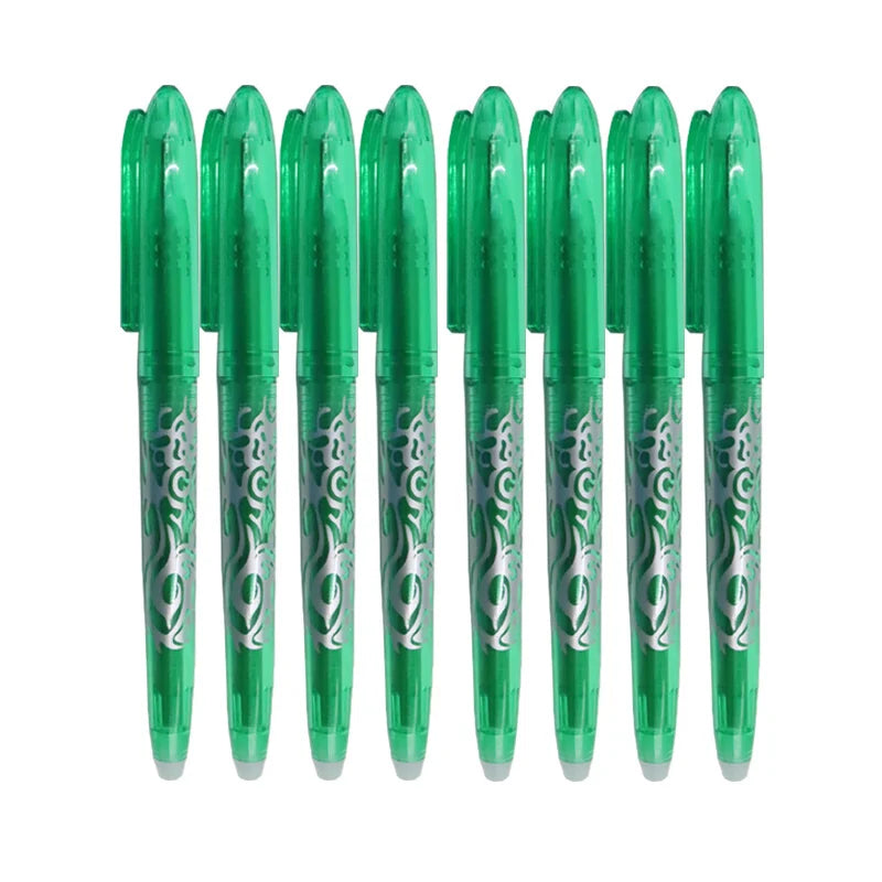 8pcs Multi-Color Erasable Gel Pen 0.5mm Tip Painting Writing Drawing School Black Blue Red Pink Orange Green Purple Light Blue
