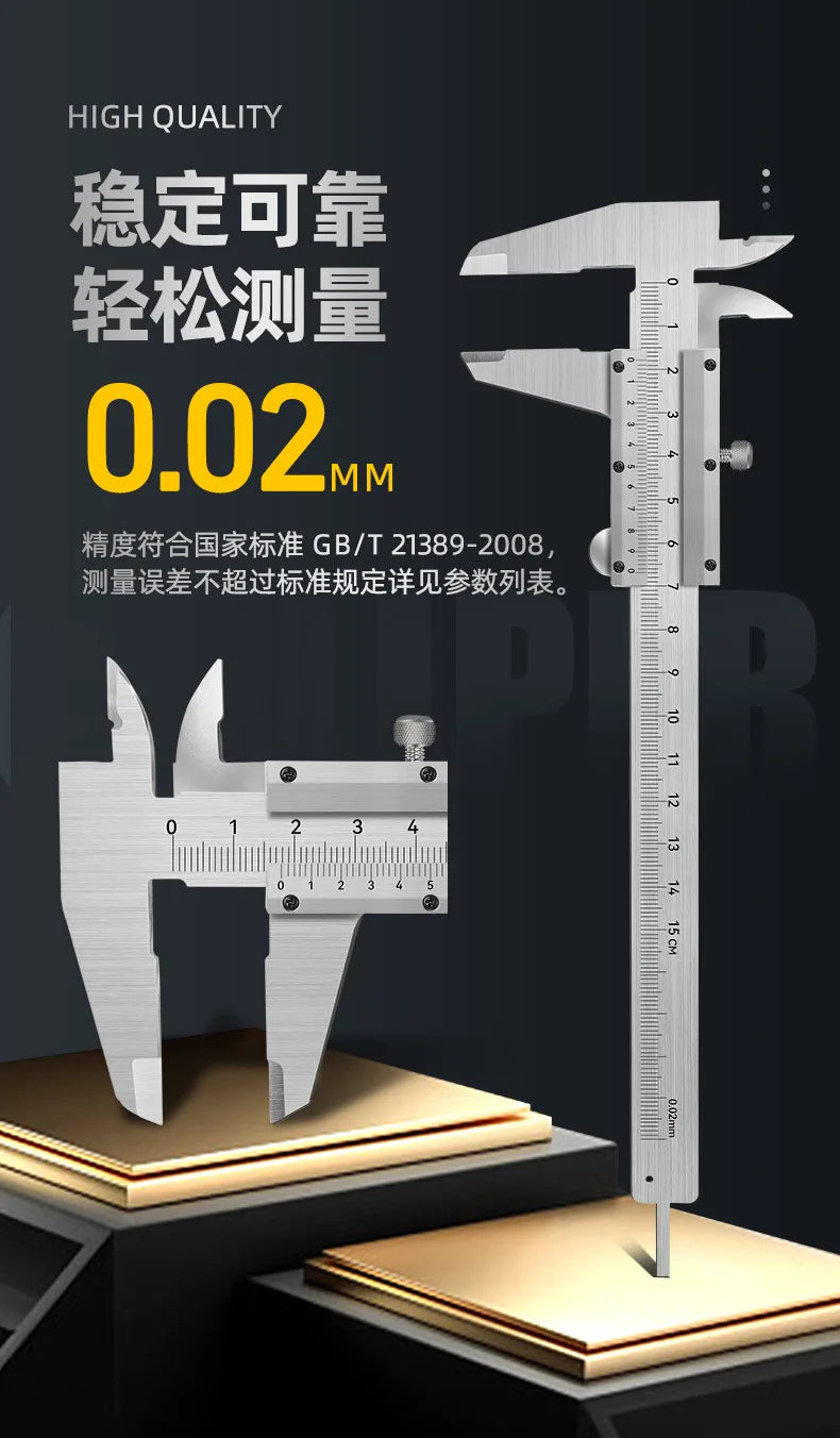 150MM Marking Vernier Caliper High Accuracy Micrometer Stainless Steel Gauge Sliding Measuring Instrument Tools Inside Outside