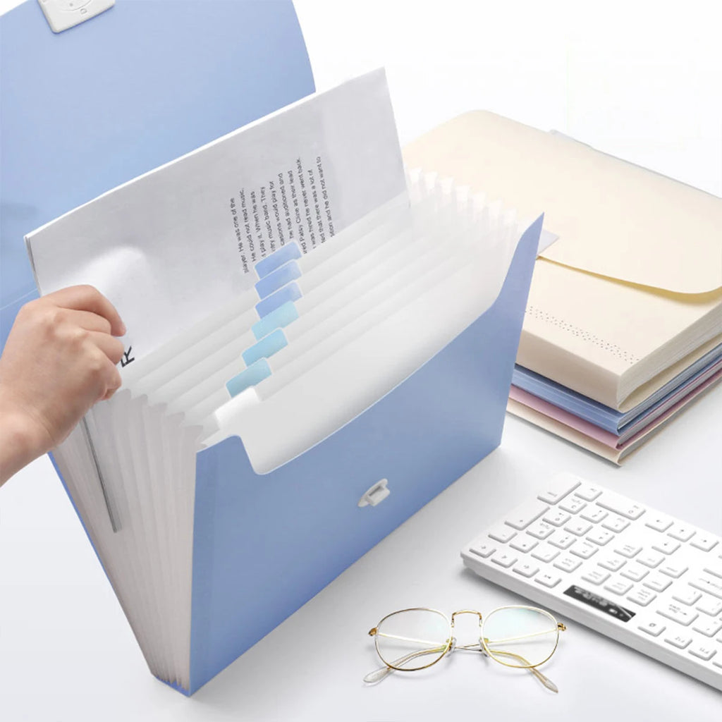 1PCS Expanding File Folder Organizer with 13 Pockets, Waterproof Accordion Document Holder for Office Paperwork, Bills