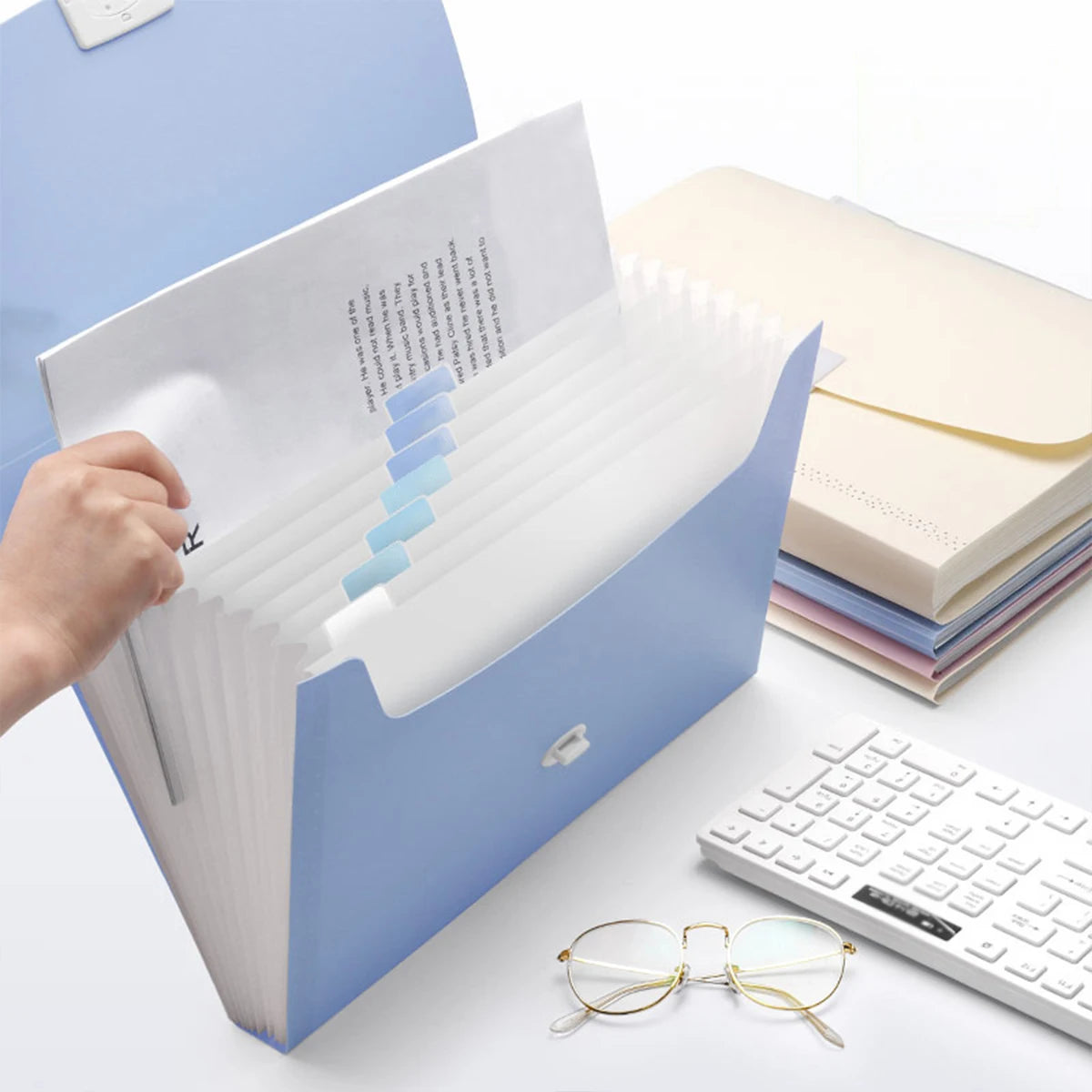 1PCS Expanding File Folder Organizer with 13 Pockets, Waterproof Accordion Document Holder for Office Paperwork, Bills